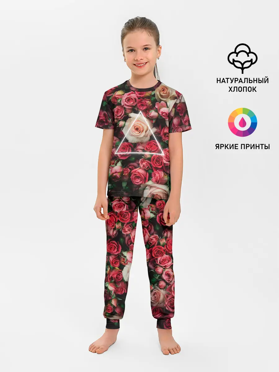 Детская пижама с брюками / ROSE NEON | РОЗЫ НЕОН