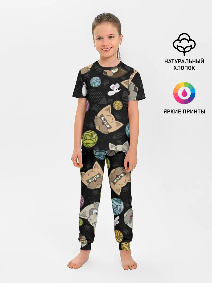 Детская пижама с брюками / Злой кот.