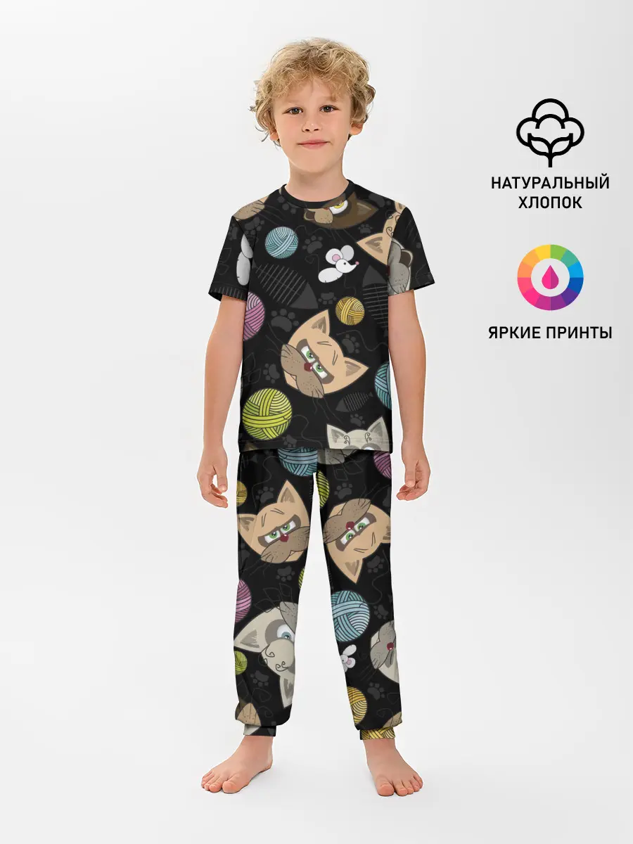 Детская пижама с брюками / Злой кот.