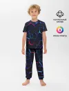 Детская пижама с брюками / Неоновые 3D плиты | Неоновые плиты