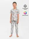 Детская пижама с брюками / Снеговики