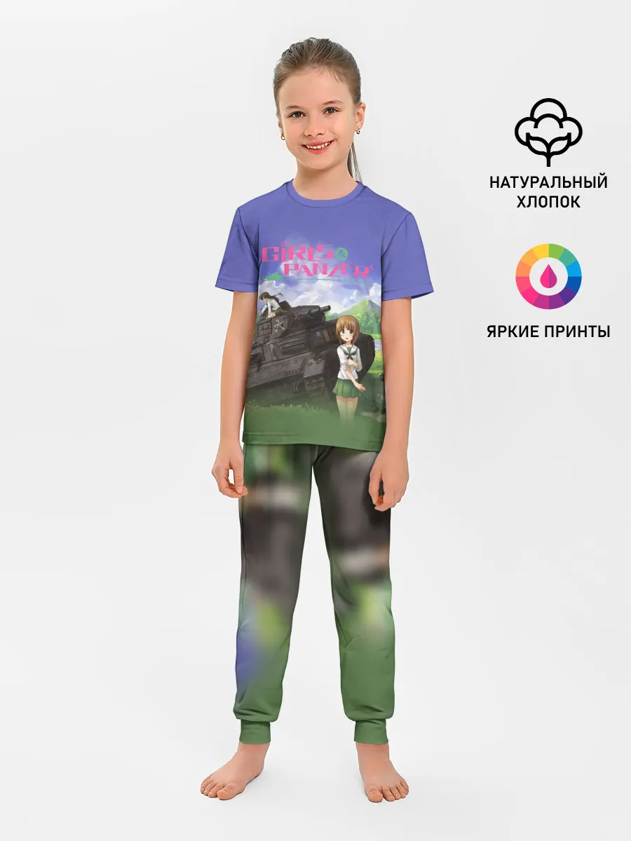 Детская пижама с брюками / Девушки и танки | Girls und Panzer