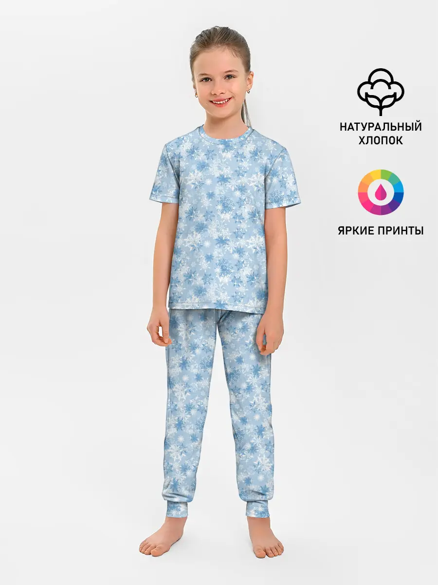 Детская пижама с брюками / Морозное Снежное Утро