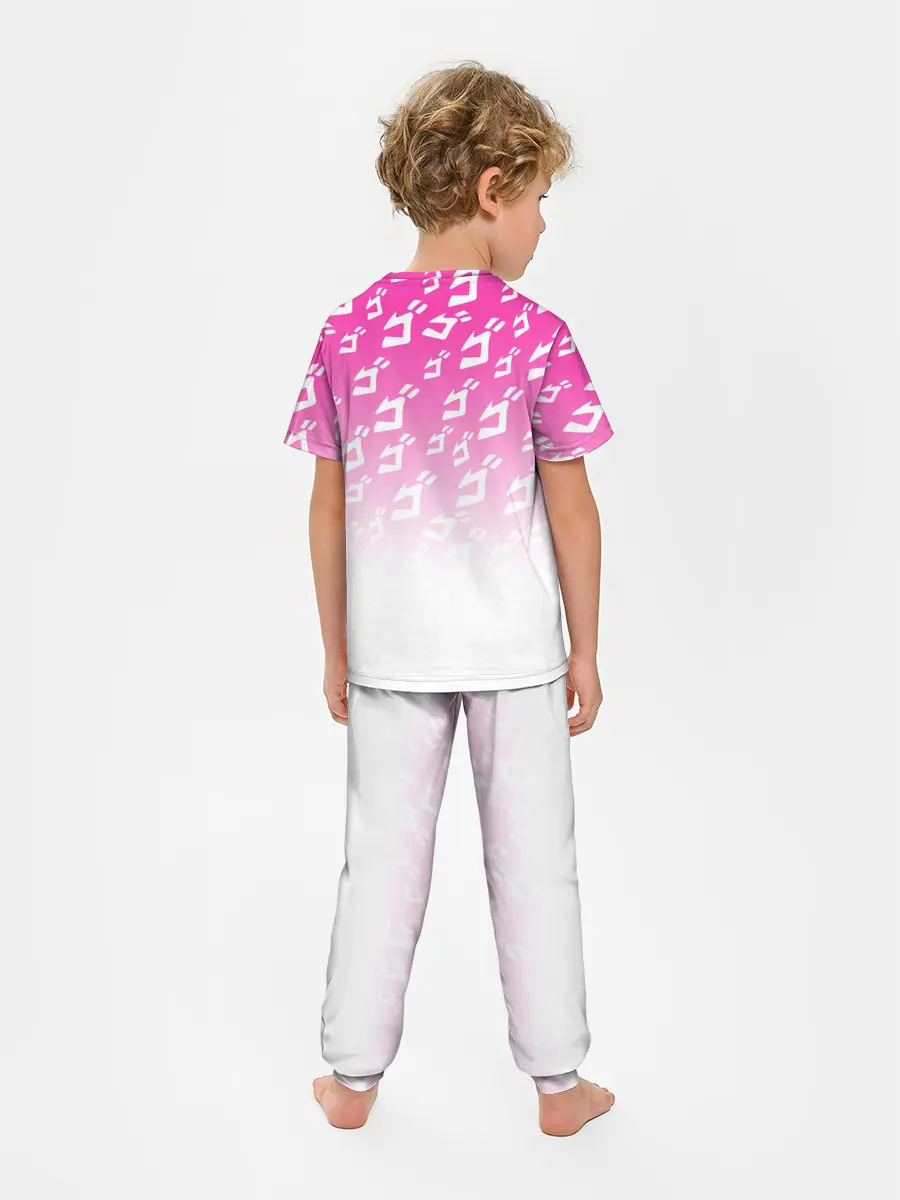 Детская пижама с брюками / Паттерн розовый джоджо