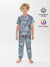 Детская пижама с брюками / Розово-голубой тропический