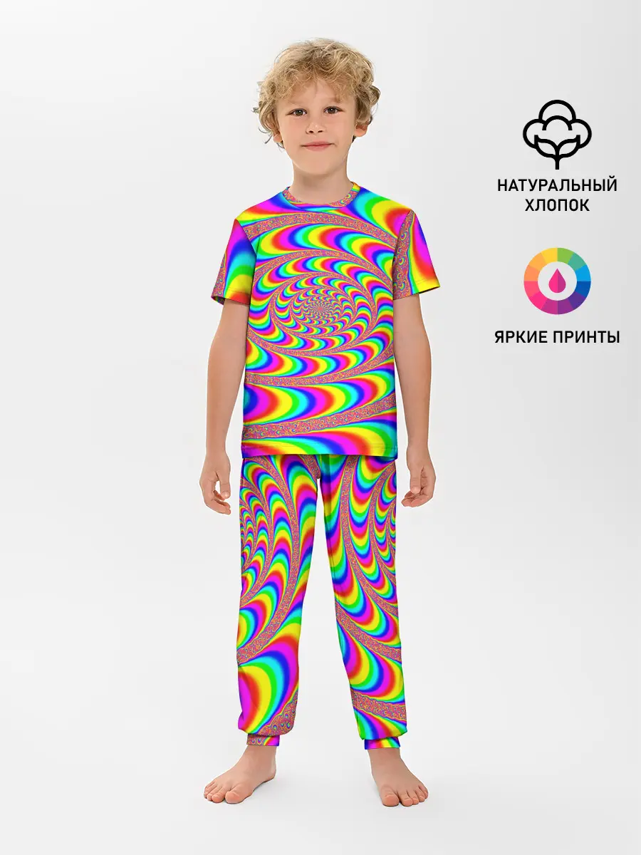 Детская пижама с брюками / Оптическая текстура