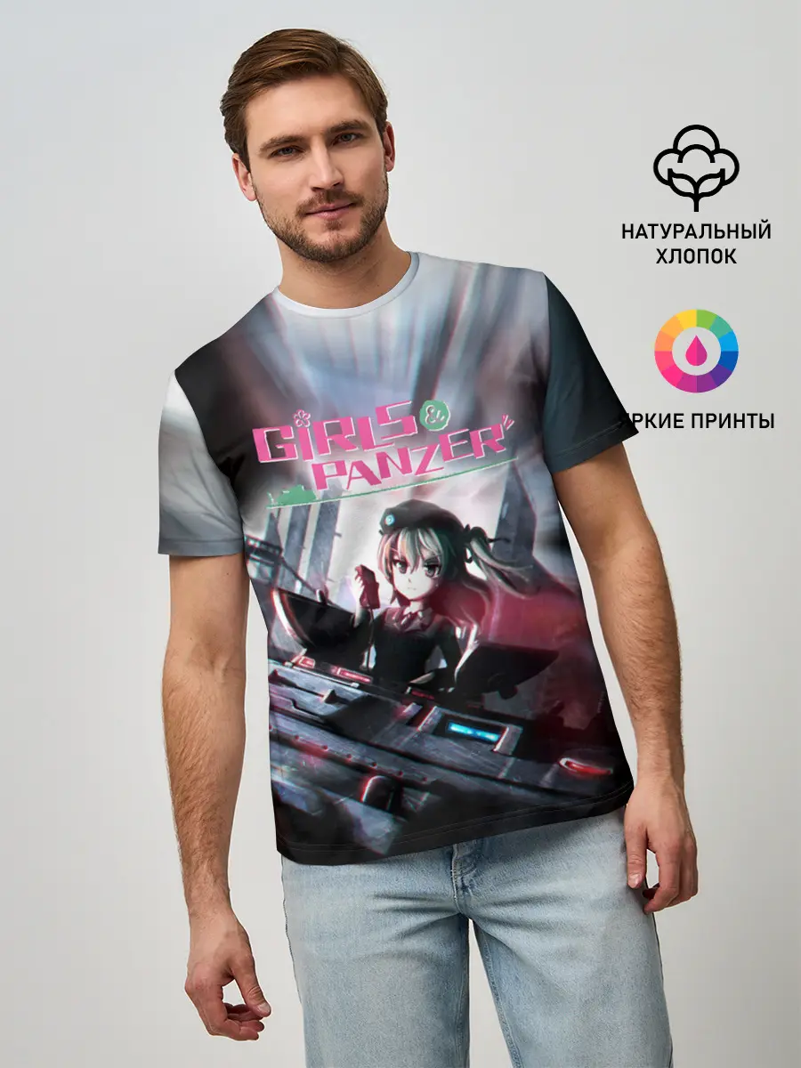 Мужская базовая футболка / Девушки и танки | Арису Симада