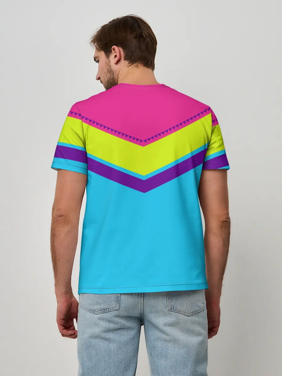 Мужская базовая футболка / Цветные треугольники_голубой