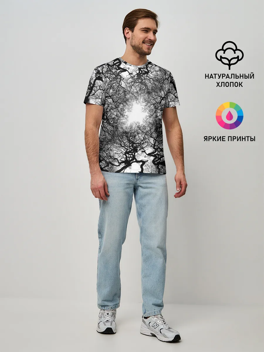 Мужская базовая футболка / Texture Branches