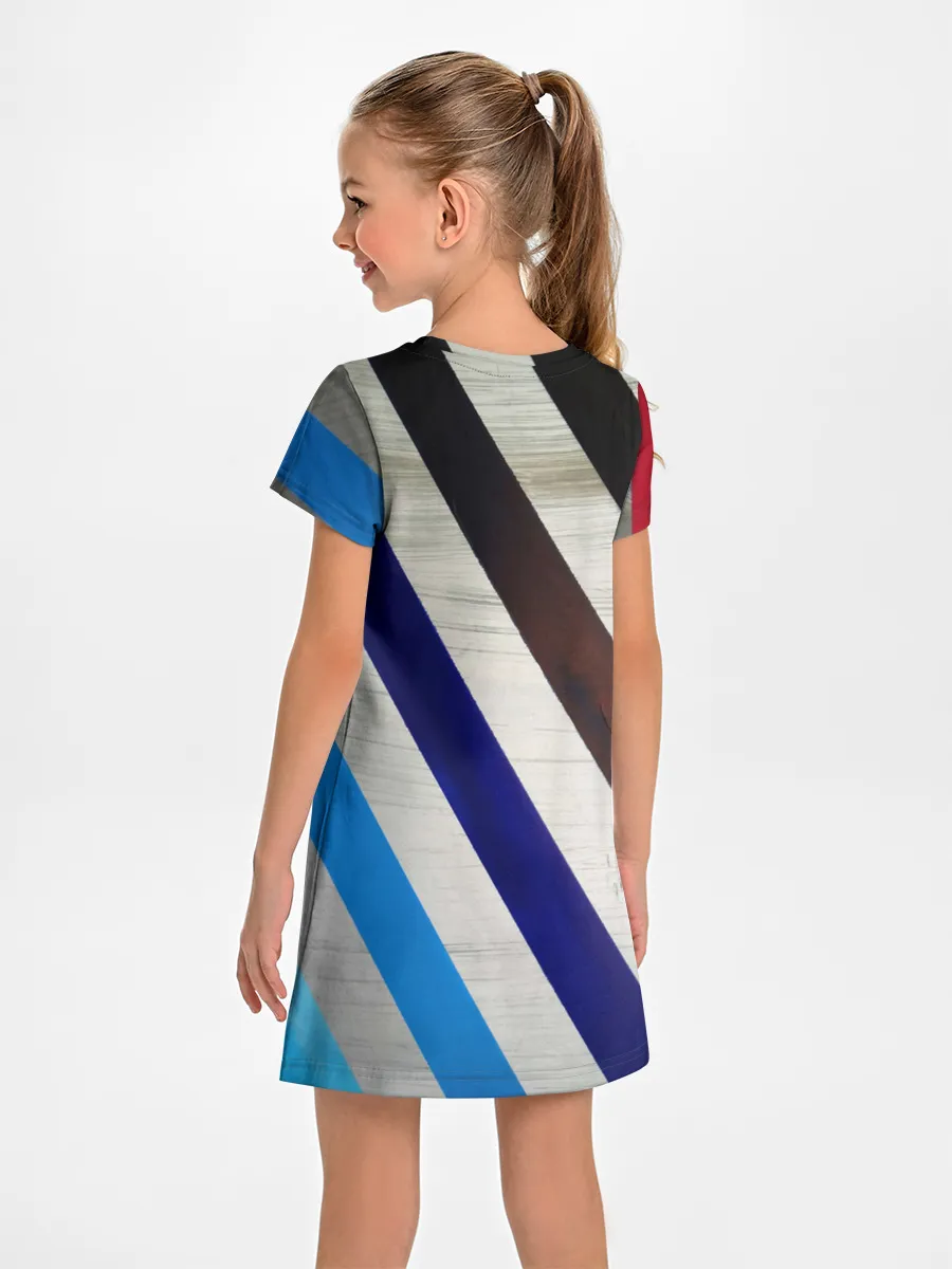 Детское платье / Косые линии полосы крупные