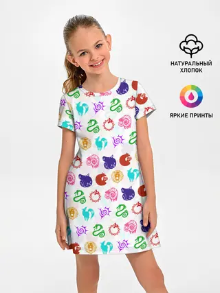 Детское платье / 7 СМЕРТНЫХ ГРЕХОВ ЦВЕТНОЙ ПАТТЕРН СИМВОЛЫ