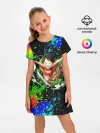 Детское платье / Врывающийся Монки. Радужный фон