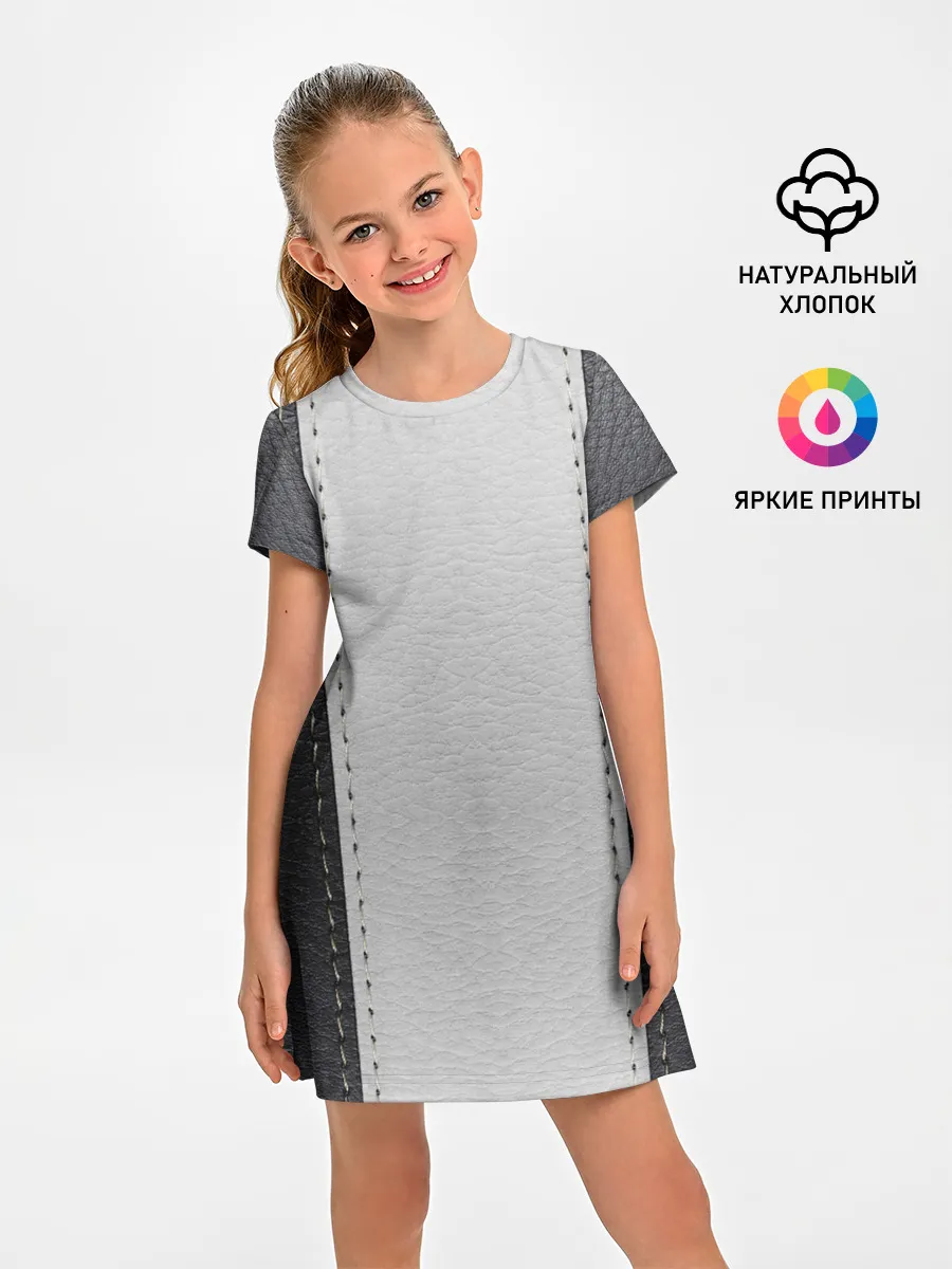 Детское платье / Черно белая кожа