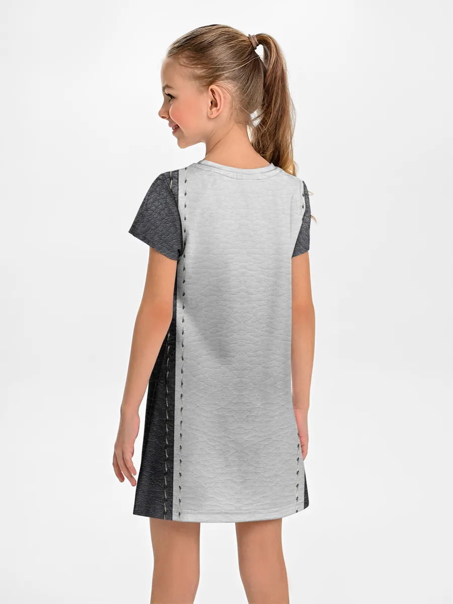 Детское платье / Черно белая кожа