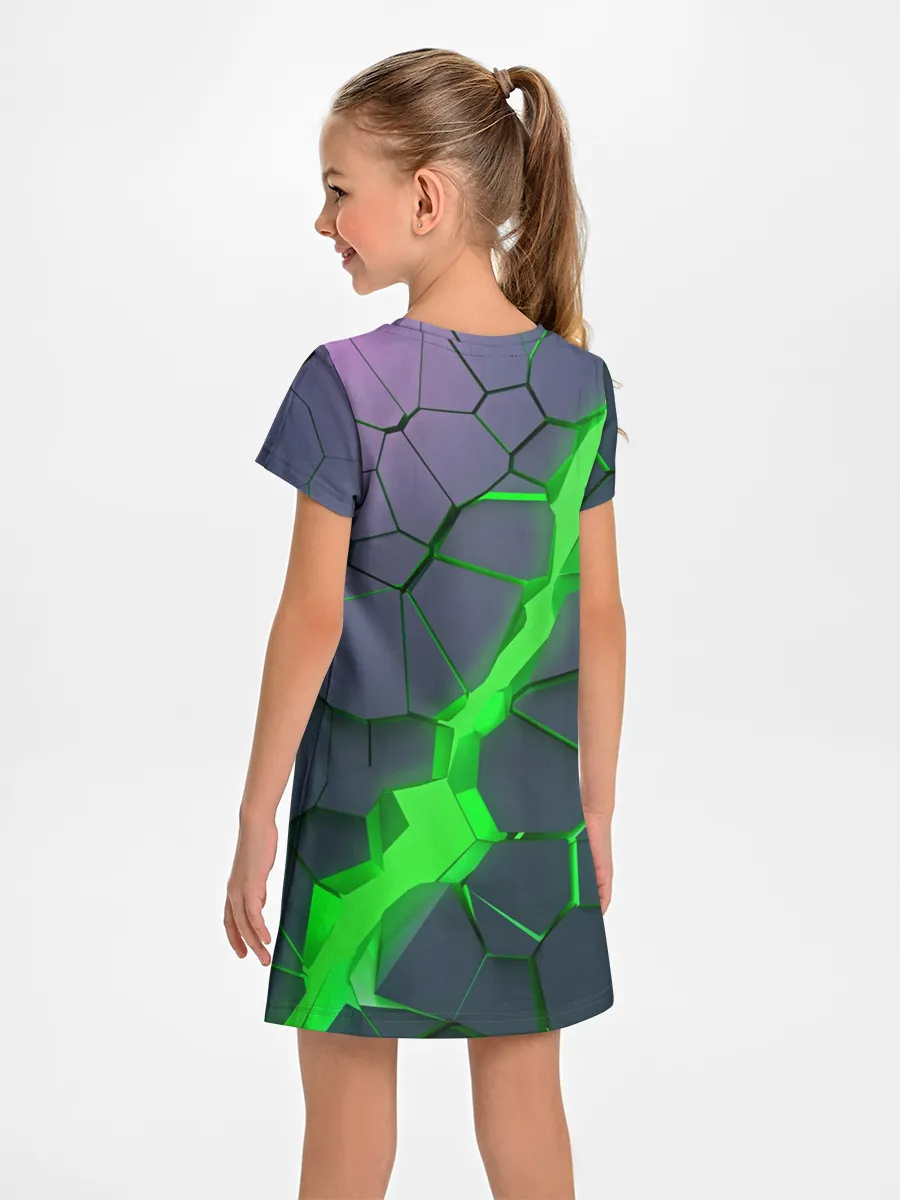 Детское платье / ЗЕЛЕНЫЙ РАЗЛОМ | 3Д РАЗЛОМ