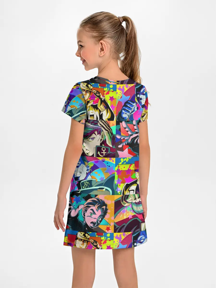 Детское платье / Джоджо паттерн комикс