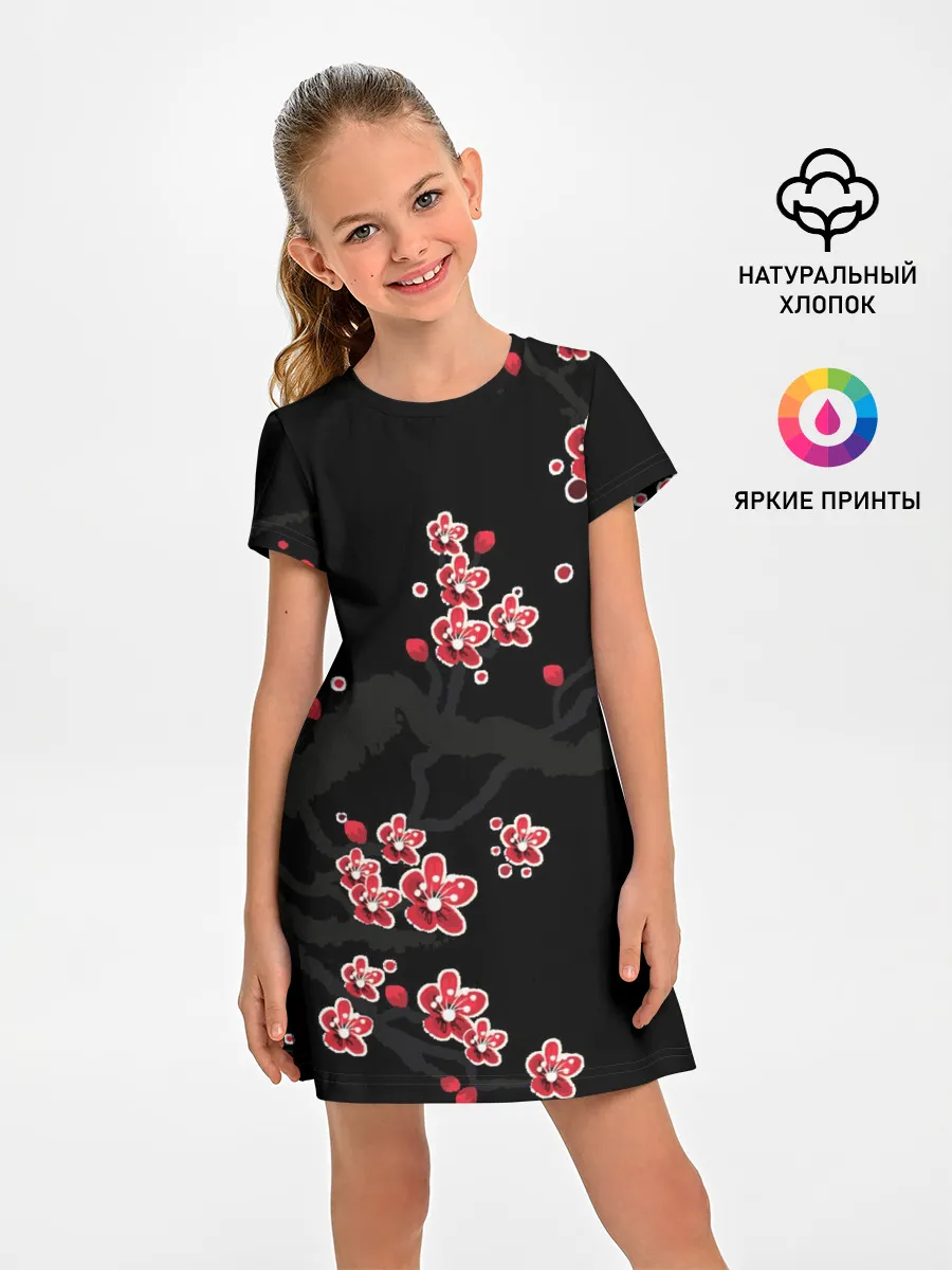 Детское платье / САКУРА ЦВЕТЁТ И БЛАГАУХАЕТ