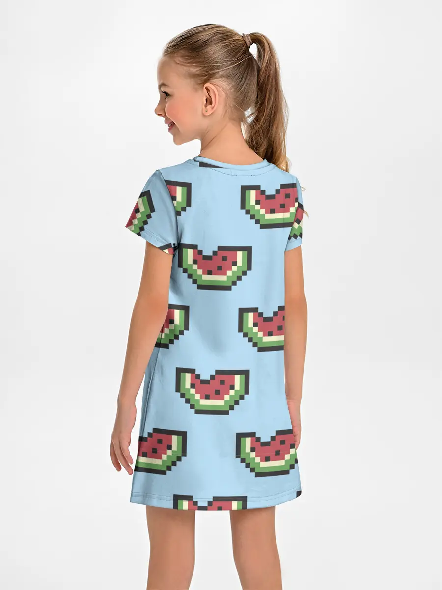 Детское платье / Пиксельный арбуз
