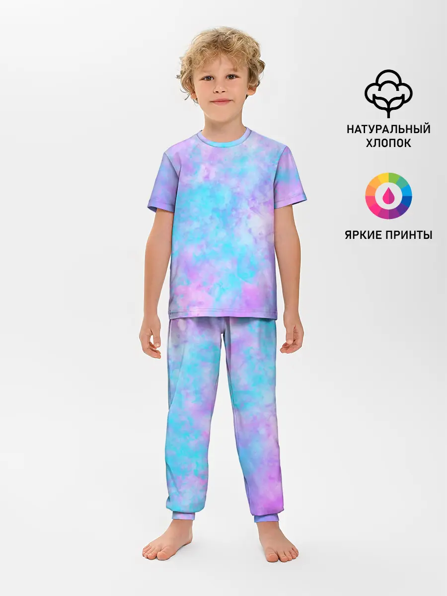 Детская пижама с брюками / Мрамор Tie Dye