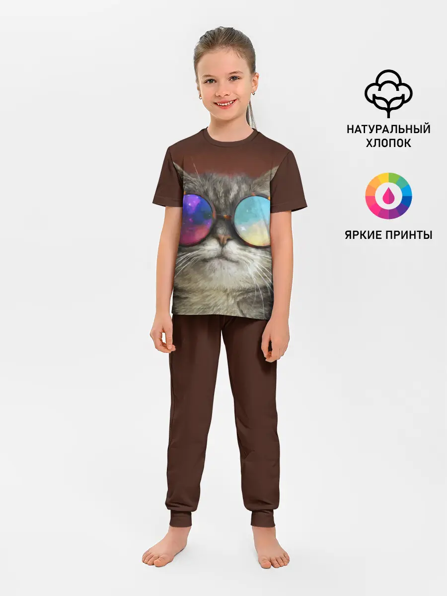 Детская пижама с брюками / котейки