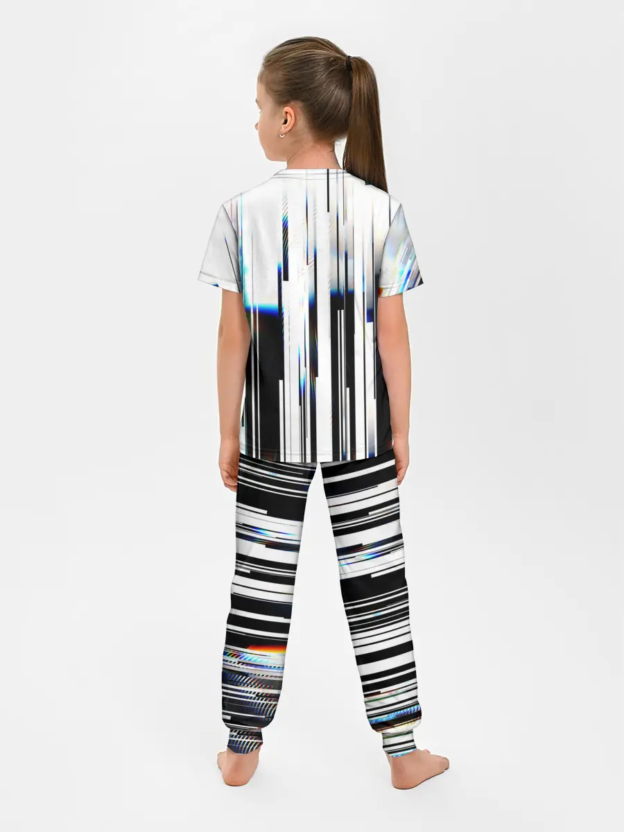 Детская пижама с брюками / Абстракция Глитч