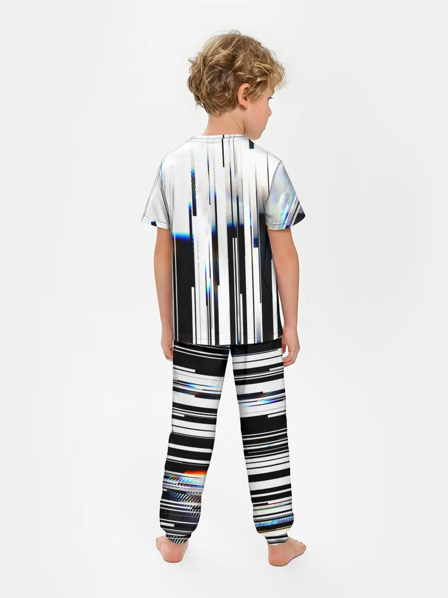 Детская пижама с брюками / Абстракция Глитч