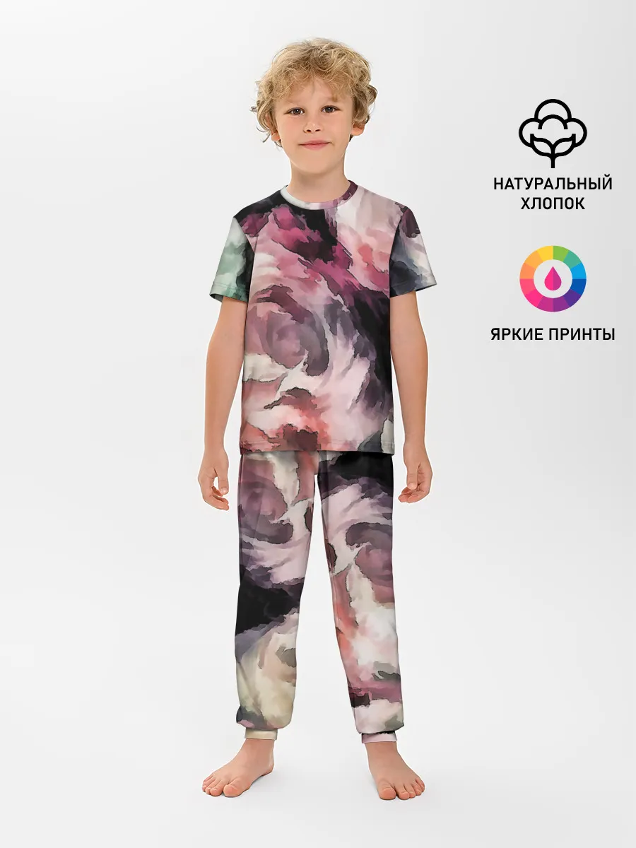 Детская пижама с брюками / Абстрактные розы