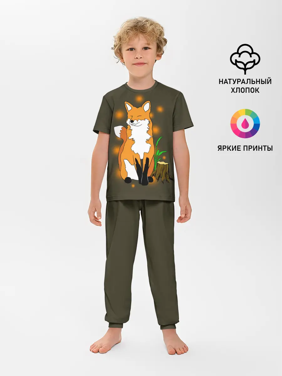 Детская пижама с брюками / Лиса в лесу