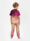 Детская пижама с брюками / Бежево-малиновый абстрактный