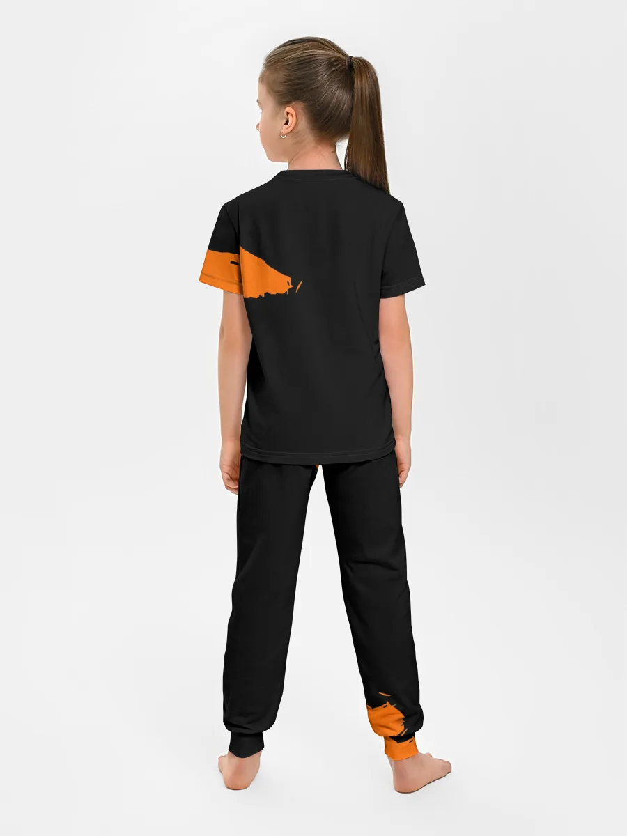 Детская пижама с брюками / Сайтама образ в силуэте One Punch-Man