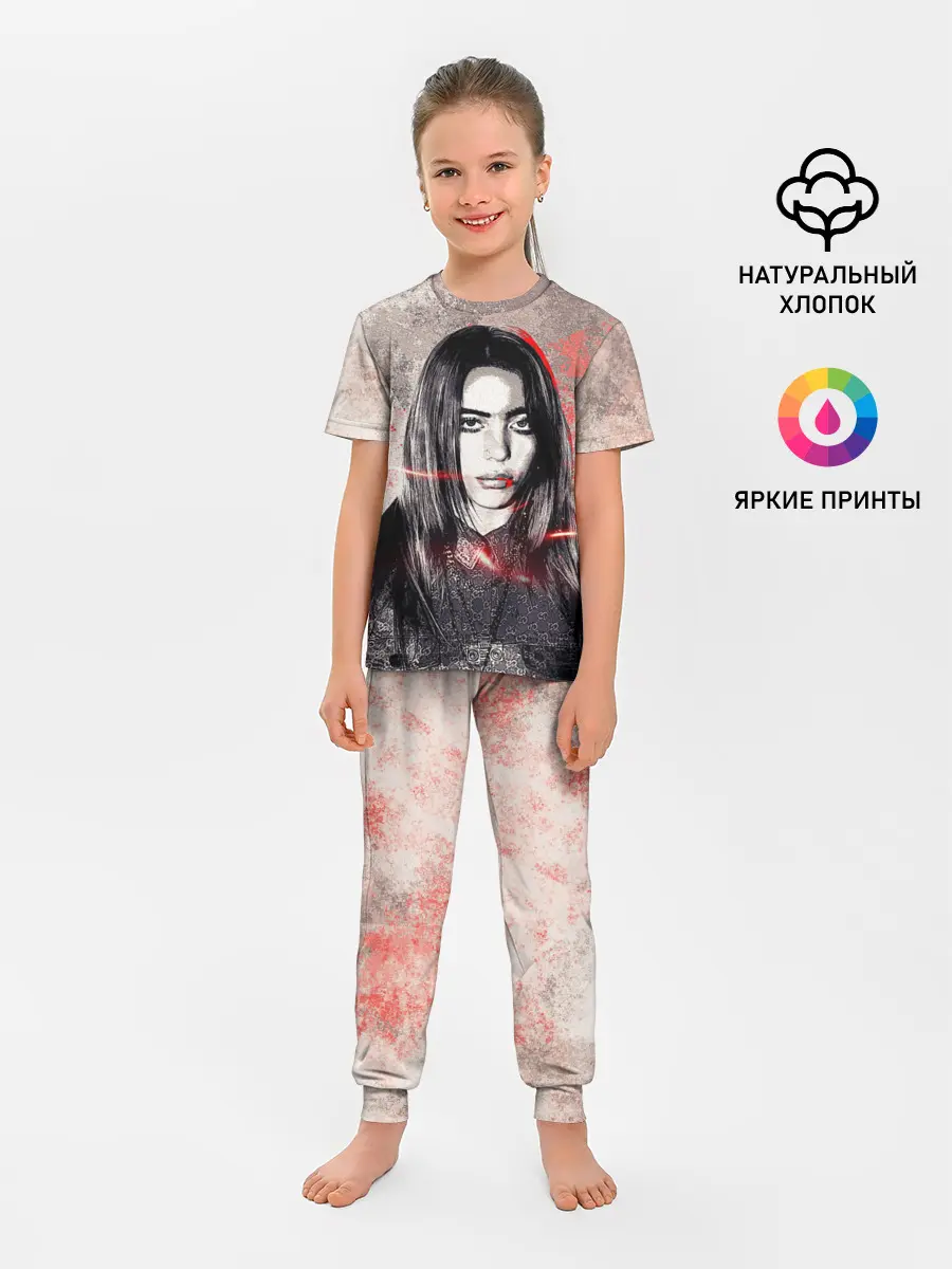Детская пижама с брюками / Билли Айлиш стиль гранж