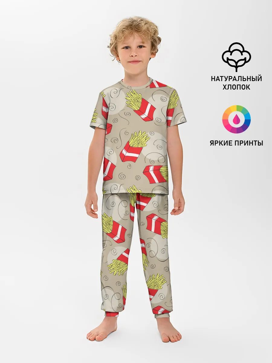 Детская пижама с брюками / Фастфуд - Картошка фри