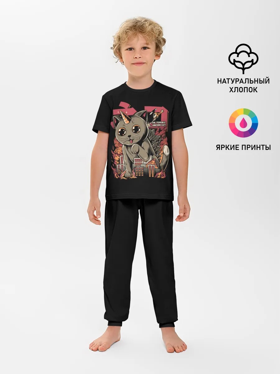 Детская пижама с брюками / АНИМЕ КОТ-ЕДИНОРОЖЕК