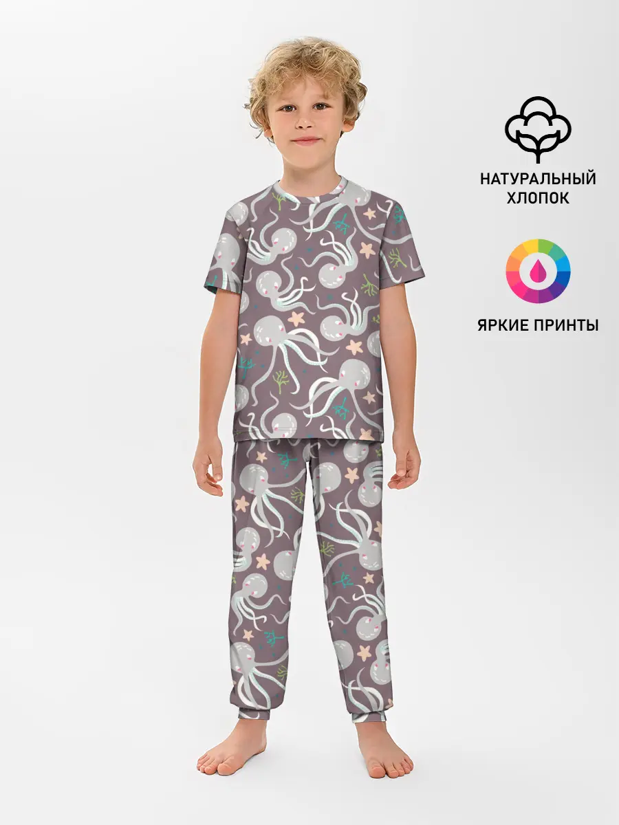 Детская пижама с брюками / Осьминоги