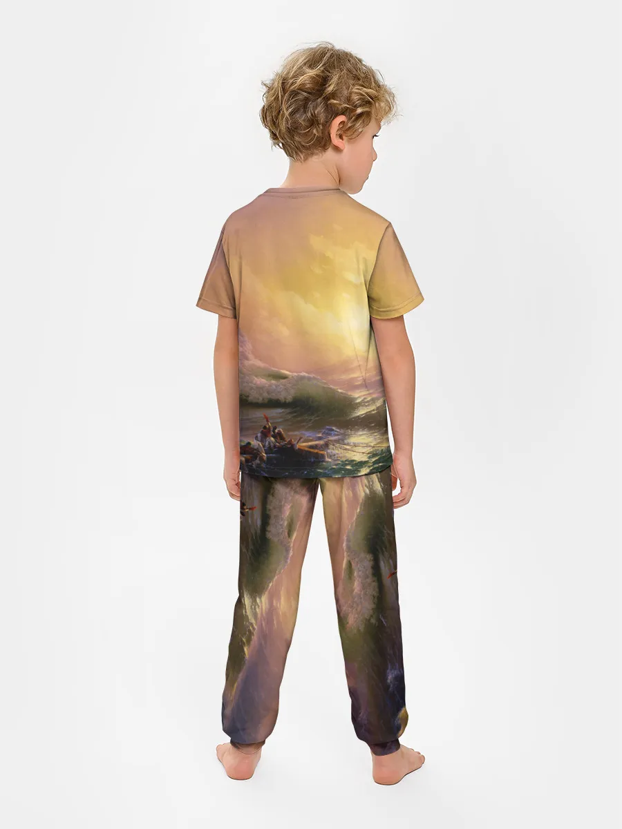 Детская пижама с брюками / Шторм в море девятый вал