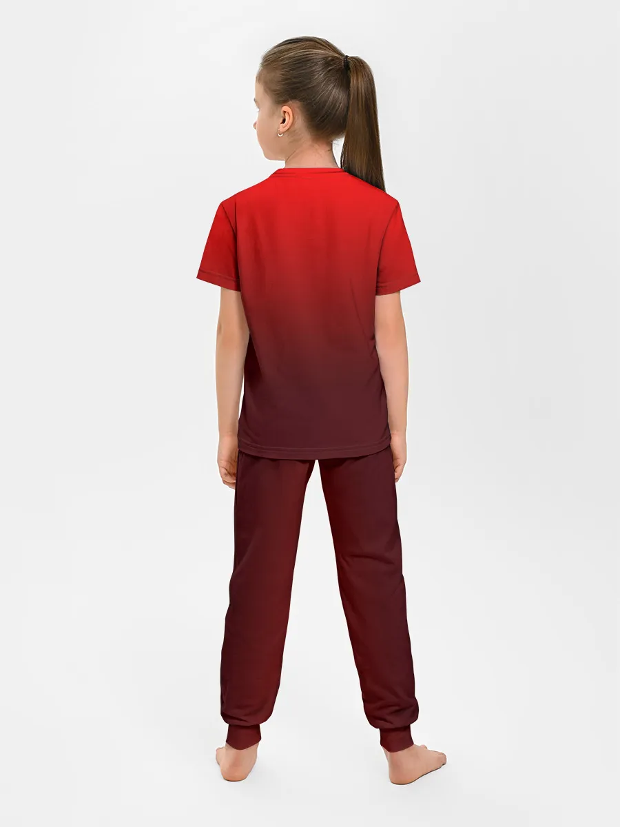 Детская пижама с брюками / monokuma на красном градиенте