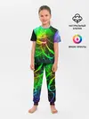 Детская пижама с брюками / ЗЕЛЕНЫЙ НЕОН