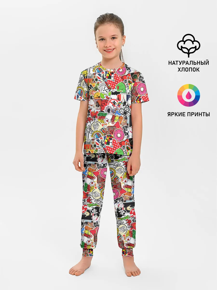 Детская пижама с брюками / Sticker Bombing