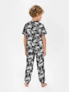 Детская пижама с брюками / Черно-белый узор шишки