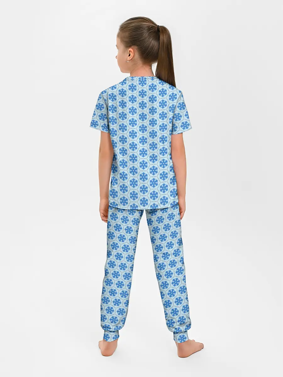 Детская пижама с брюками / Снежинки