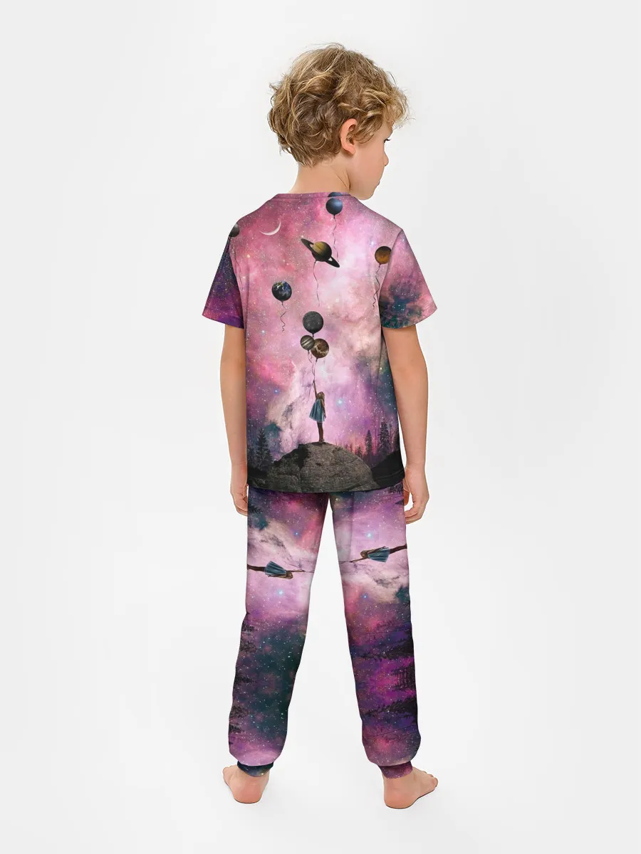 Детская пижама с брюками / Девочка и космос