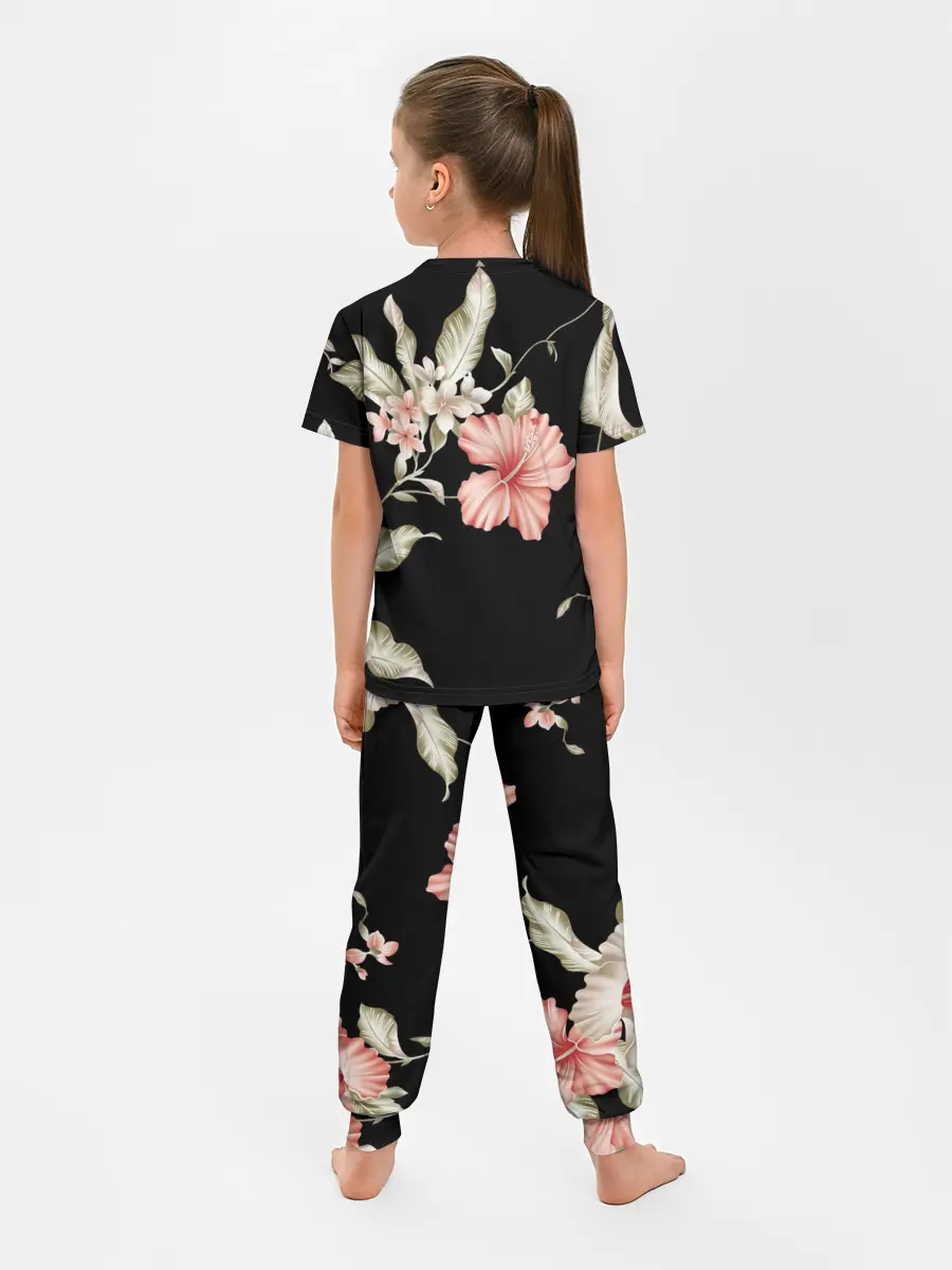 Детская пижама с брюками / цветок абстракция