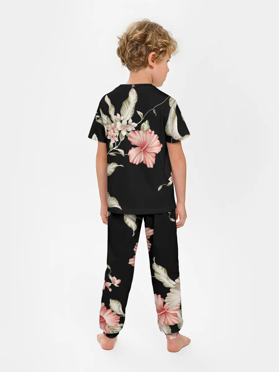 Детская пижама с брюками / цветок абстракция