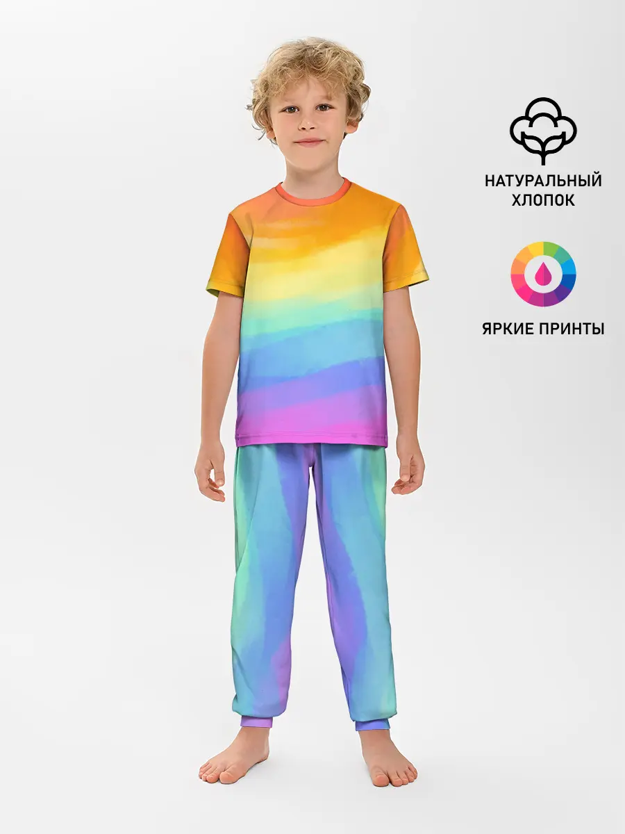 Детская пижама с брюками / РАДУЖНЫЕ ВОЛНЫ | RAINBOW WAVES