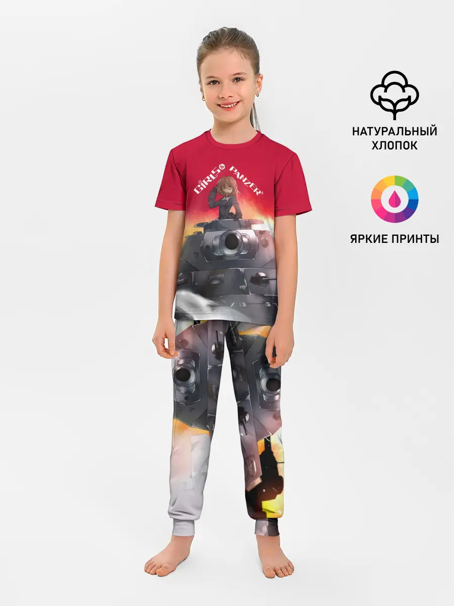 Детская пижама с брюками / Girls und Panzer | Девушки и танки