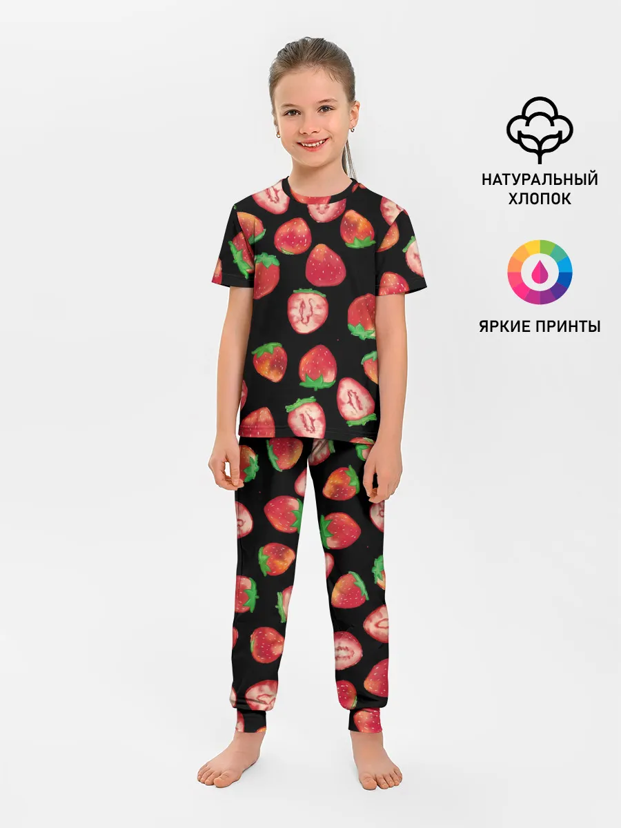 Детская пижама с брюками / Клубничка