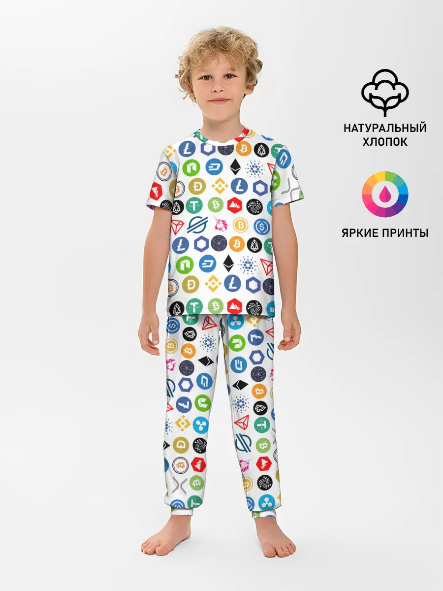 Детская пижама с брюками / BITCOIN PATTERN | БИТКОИН