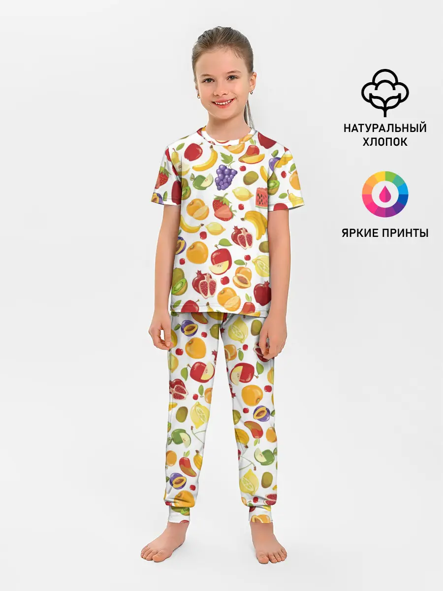 Детская пижама с брюками / Фрукты