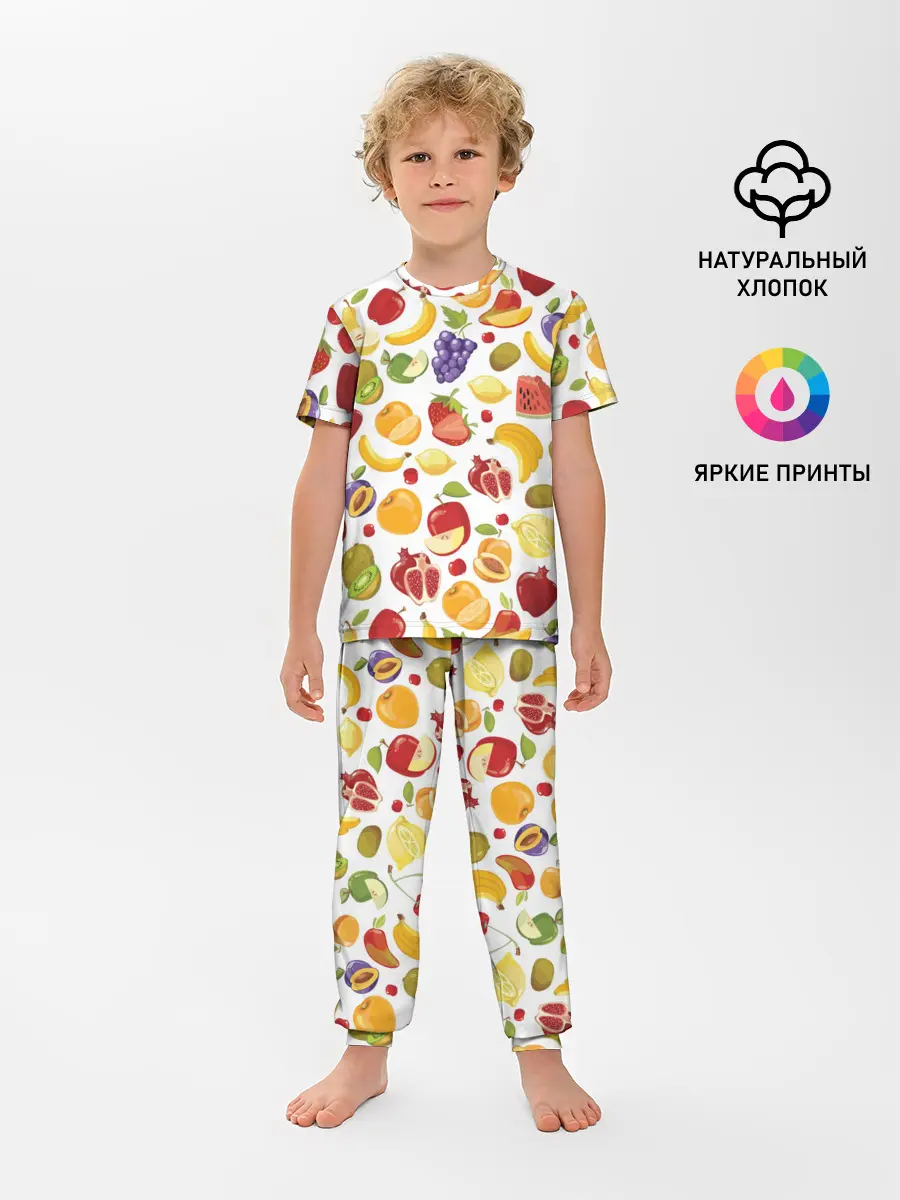 Детская пижама с брюками / Фрукты