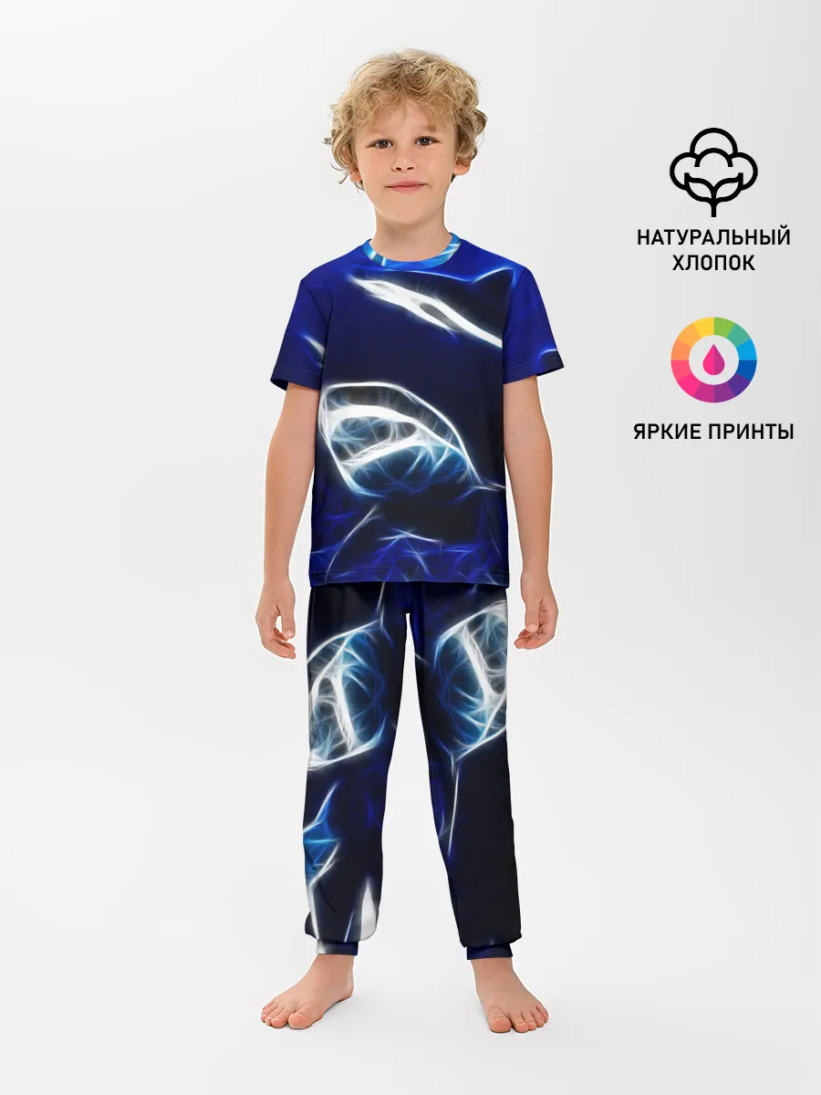 Детская пижама с брюками / ДЕЛЬФИН В МОРЕ.